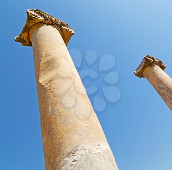 column    temple and theatre in ephesus   antalya turkey asia sky  the ruins
