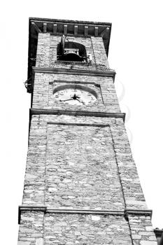 ancien clock tower in italy europe old  stone   and bell