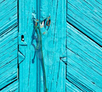 abstract texture of a blue antique wooden     old door 