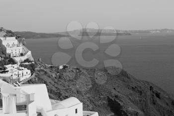 in    europe    vacation      cyclades santorini old town white and the sky