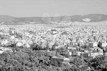 in the   old europe greece  and congestion of  houses new architecture 