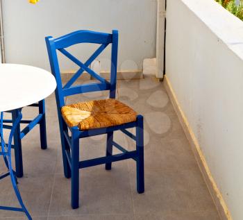 the table       in santorini europe           greece old restaurant chair    and summer
