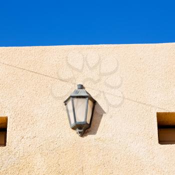   and abstract background in oman old streetlamp in the wall