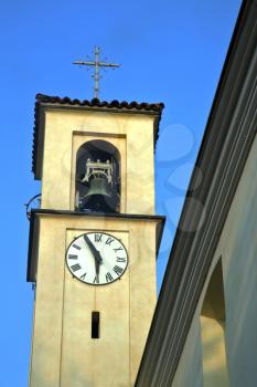 solbiate olona   old abstract in  italy   the   wall  and church tower bell sunny day 