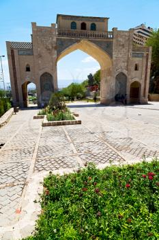 in iran shiraz the old gate arch historic entrance for the old city and nature flower

