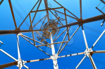 blur  in iran electrical pylon in the clear sky energy and generation danger structure