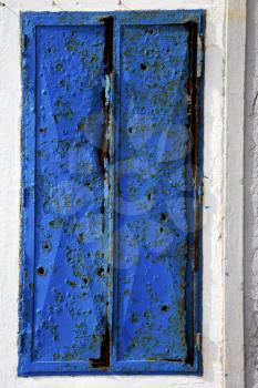 lanzarote abstract  blue window   in the white spain
