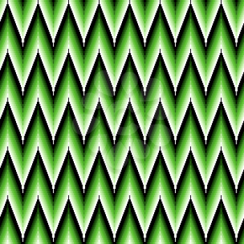 Seamless vector pattern of repetitive zigzag elements with different brightness of green color