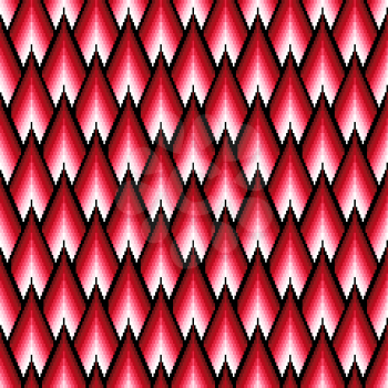 Seamless vector pattern of repetitive elements with different brightness of red color