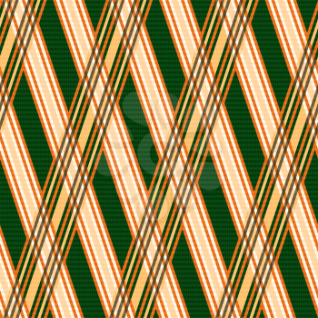 Seamless vector pattern with crossed lines mainly in orange and green hues