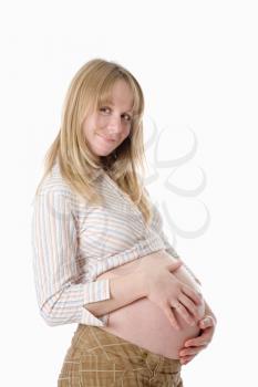 Young attractive pregnant woman