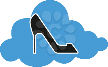 simple flat colour cloud toe shoes icon vector