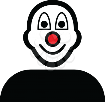Flat black clown face emoticon icon vector