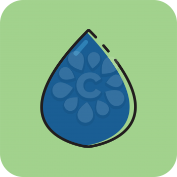 Simple flat color water icon vector