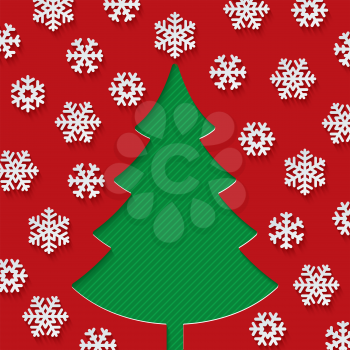 Christmas tree and snowflakes. Vector EPS10.