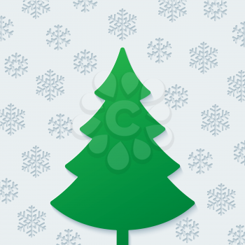 Christmas tree and snowflakes. Vector EPS10.