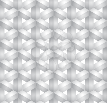 Neutral Isometric Seamless Pattern. 3D Optical Illusion Background Texture. Editable Vector EPS10 Illustration.