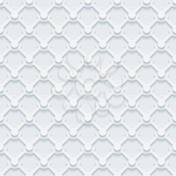 Light gray seamless pattern. Retro armor ironwork plate texture. Abstract 3d tileable background. Vector EPS10.
