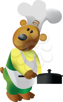 Vector. Bear cooking color 25
