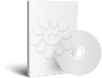 Realistic Case for DVD Or CD Disk with DVD Or CD Disk. Vector Illustration