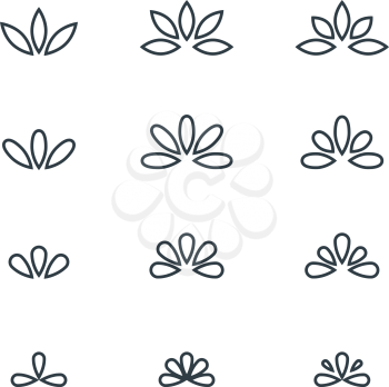 Floral monogram design , Elegant line art logo design, vector illustration
