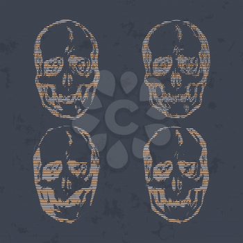 Set of Skulls isolated on background vector illustration 