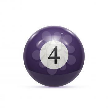 Billiard four ball isolated on a white background vector illustration