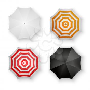 Set of Colorful Umbrellas Isolated Vector Illustration