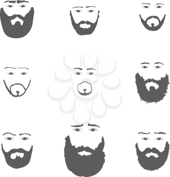 Set of Beard isoated on white background Vector illustration