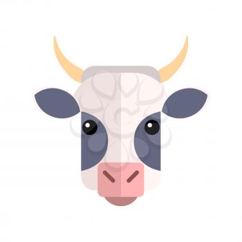 Flat design Cow Farm Animal Vector illustration