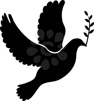 Dove of peace simple icon. Flying dove of peace icon art. Peace concept icon. Pacifism concept image. Dove of peace icon web. Dove of peace icon app. Dove of peace vector icon sign. Vector illustration