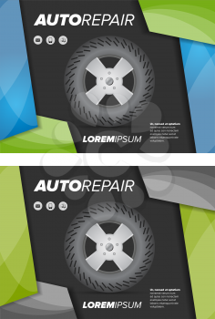 auto repair shop flayer with abstract background