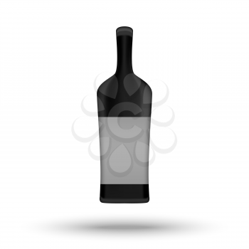Alcohol black bottle template with empty label
