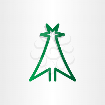 green christmass tree line icon symbol design 