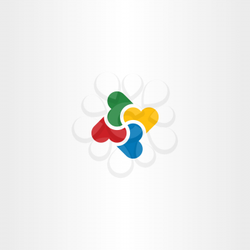 colorful heart logo icon love sign vector design