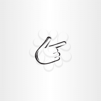 hand pointer stylized black icon symbol