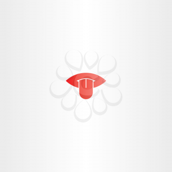 mouth and tongue vector icon logo design