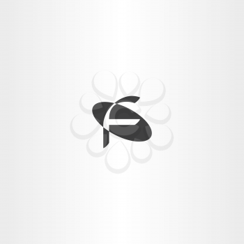 black letter f icon sign logo vector emblem