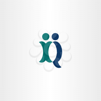 business people letter x and q logo icon 