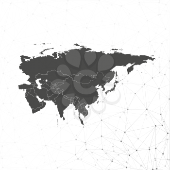 Eurasia map background vector illustration, background for communication