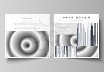 Business templates for square design brochure, magazine, flyer, booklet or annual report. Leaflet cover, abstract flat layout, easy editable vector. Simple monochrome geometric pattern. Minimalistic b