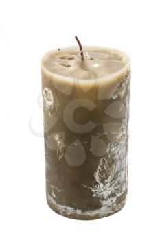 wax candle poured into the home on an isolated background