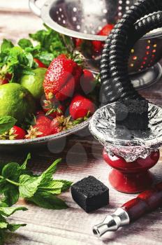 hookah with the aroma of lime and strawberry