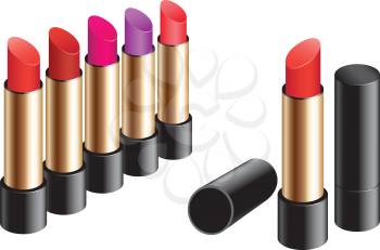 Female lipstick isolated on a white background