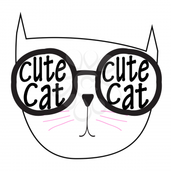 Cute Handdrawn Cat Isolated Vector Illustration EPS10