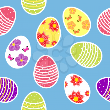 Vector illustration seamless pattern background with  easter eggs. EPS10