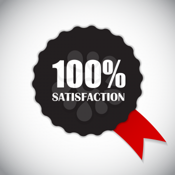 Golden Label Satisfaction Isolated Vector Illustration. EPS10