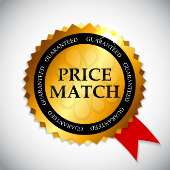 Gold Price Match Label Vector Illustration EPS10