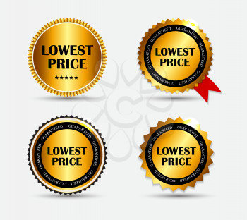 Lowest Price Label Set Vector Illustration EPS10 