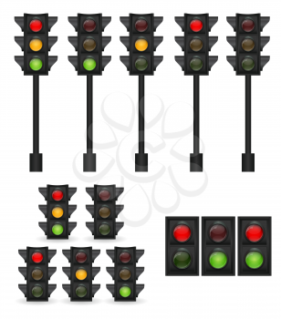 Traffic Light Isolated on White Vector Illustration EPS10